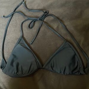 Black, aerie, triangle, tie bikini top